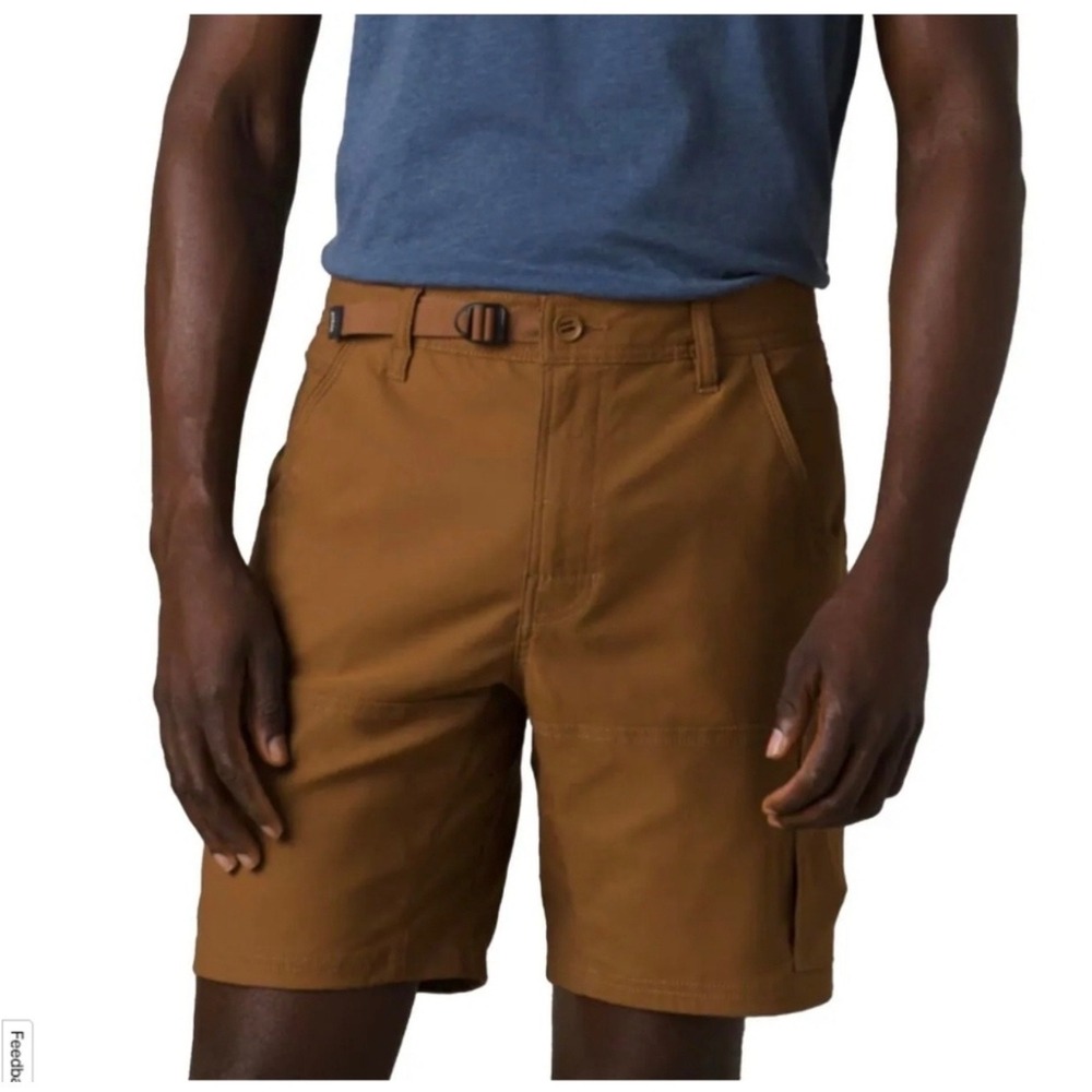 Prana Stretch Zion Short II Sepia Brown 8" Outdoor Hiking Travel NEW Mens 34
